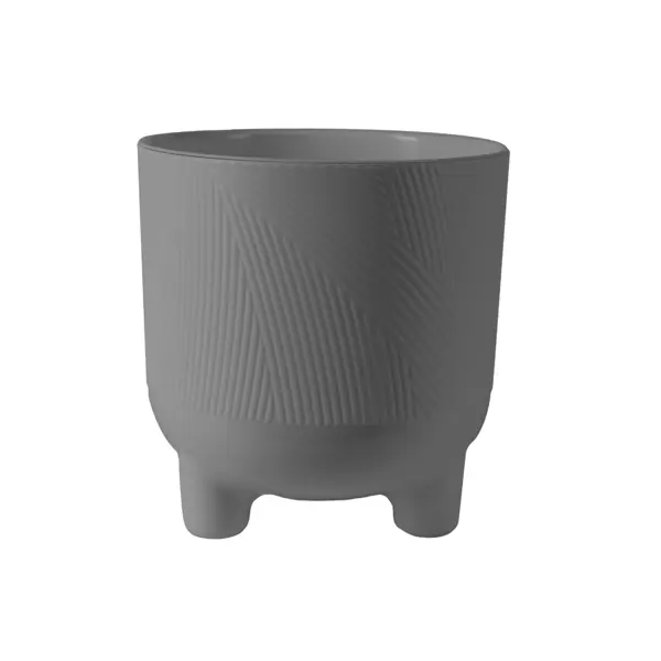 Кашпо для цветов Evergreen Design Фита 19x19x20 см v4.3 л пластик серый муссон на ножках