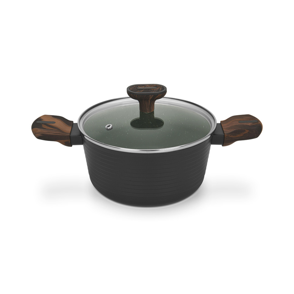 Кастрюля Fissman Cuisine 20x10 см / 2,6 л со стеклянной крышкой