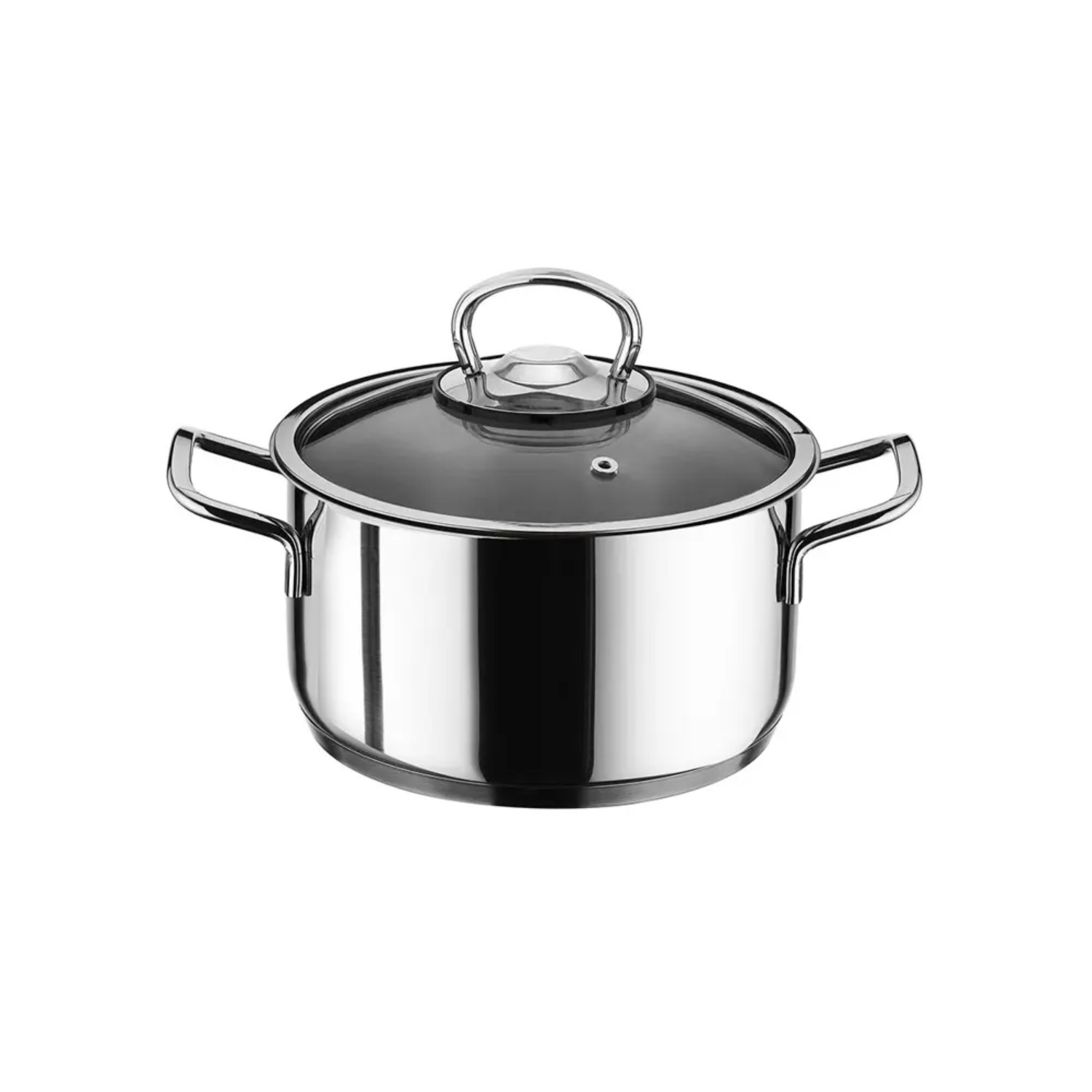 Кастрюля Катюша пром Астра нержавеющая сталь, стеклянная крышка, 2,7 л, 20 см