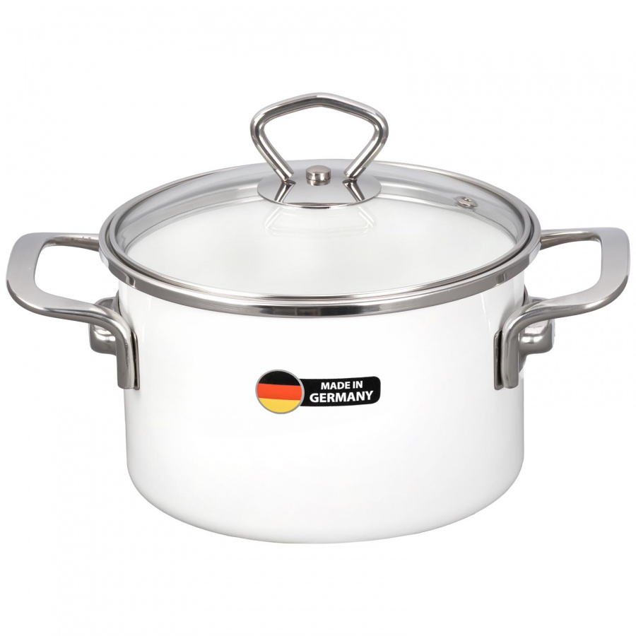 Кастрюля с крышкой Maisingers d16/h12.8см 1.9л белый