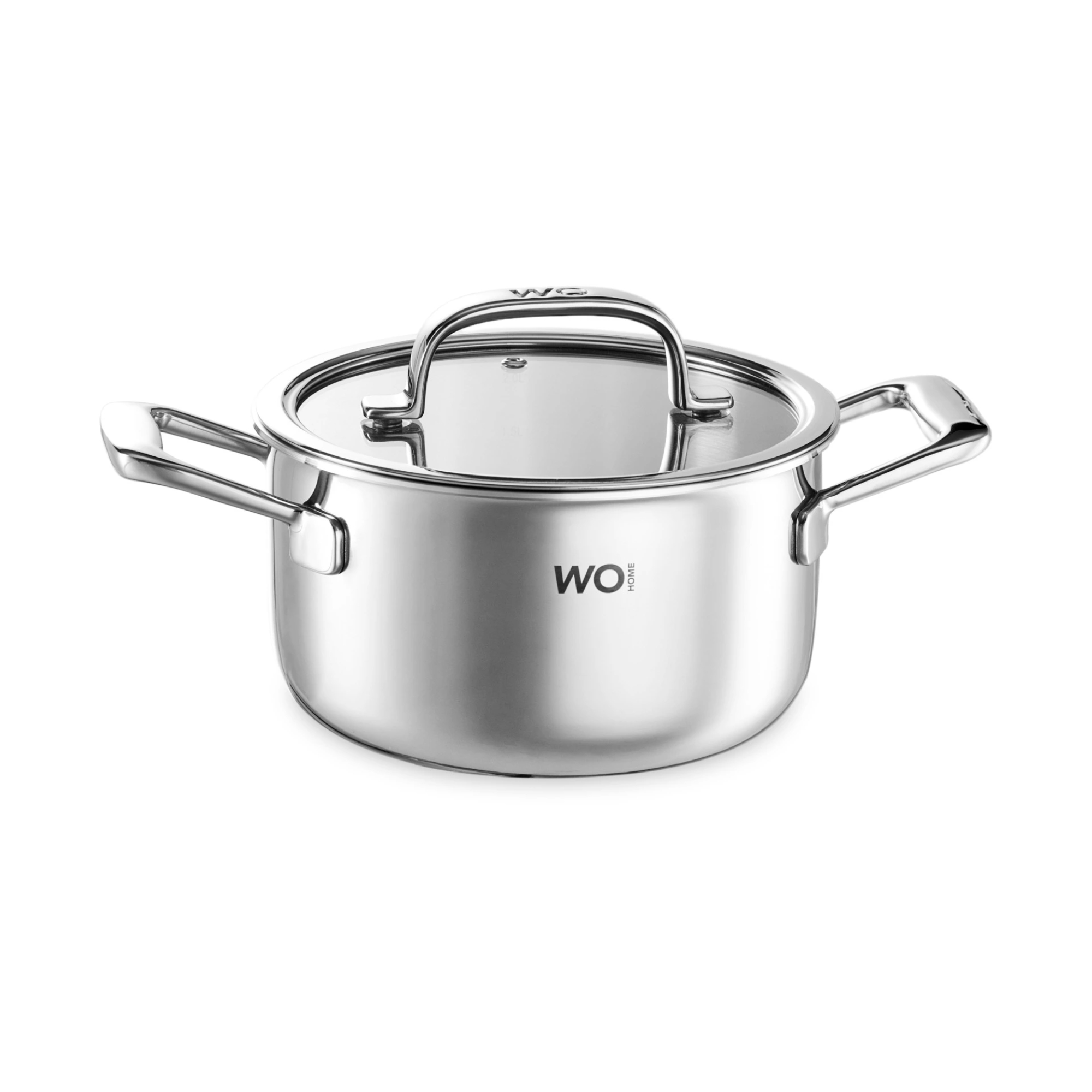 Кастрюля со стеклянной крышкой WO Home Verona 3,4 л, 20х11 см, сталь нержавеющая 18/10