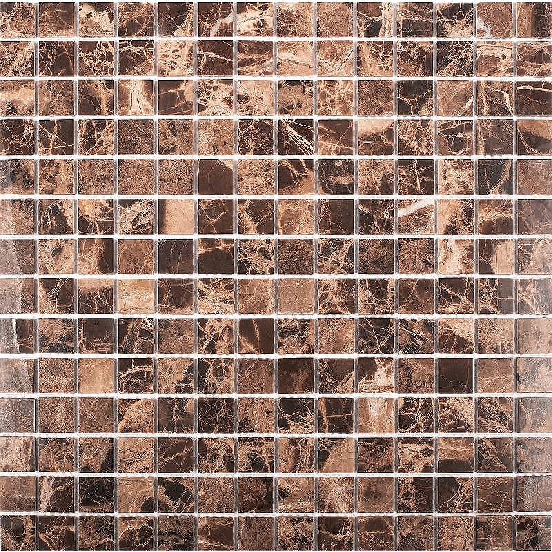 Керамическая мозаика StarMosaic Wild Stone Dark Emperador Polished JMST023 30,5x30,5 см