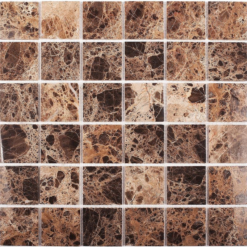 Керамическая мозаика StarMosaic Wild Stone Dark Emperador Polished JMST055 30,5x30,5 см