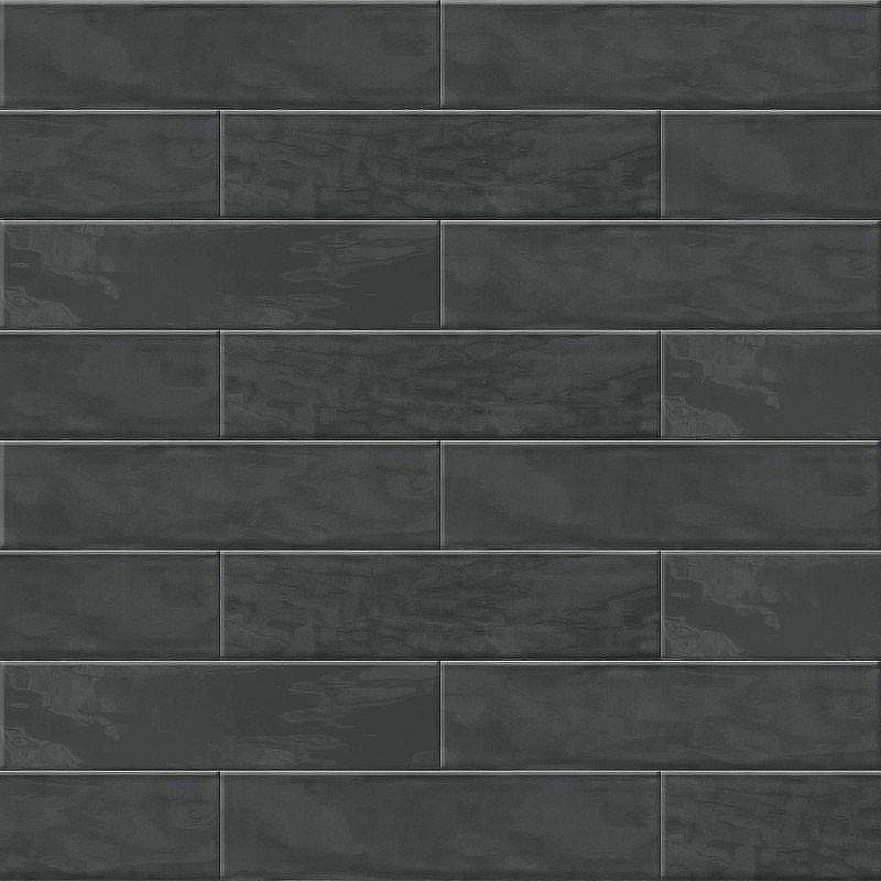 Керамическая плитка ABK Crossroad Brick Coal PF60001341 настенная 7,5х30 см