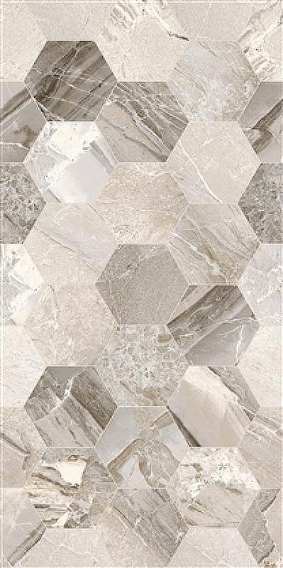 Керамическая плитка Eurotile (Rus) Istambul Grey Decor Matt 5 IT 0146 M настенная 25х50 см