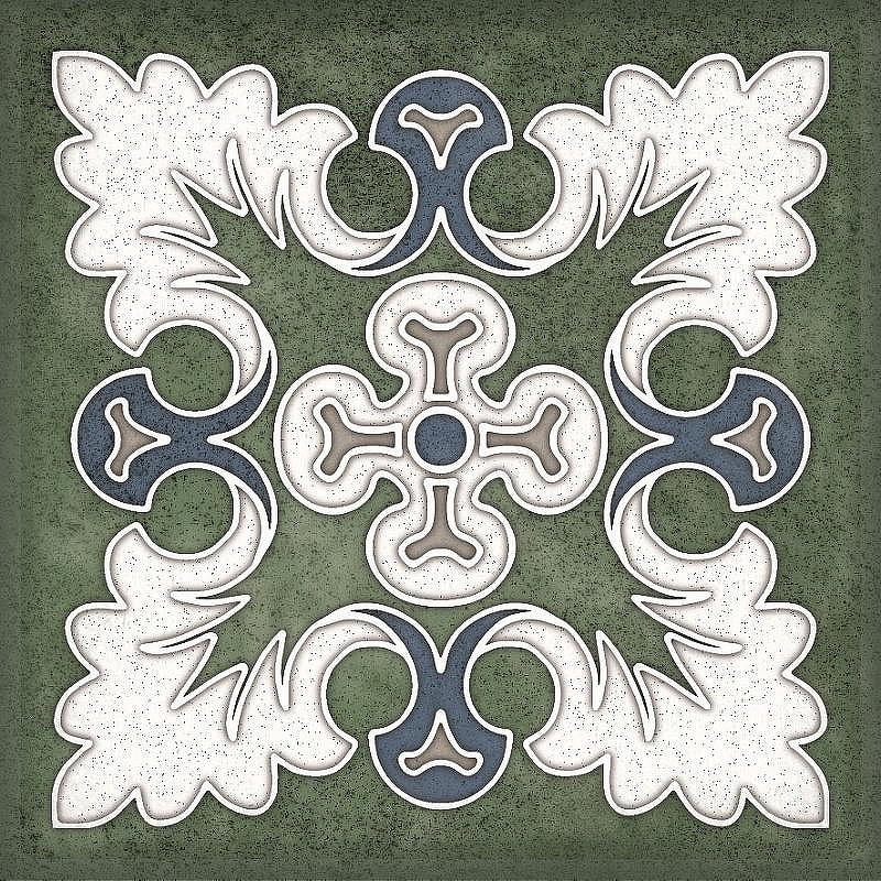 Керамическая плитка Керлайф Smalto Decor 1 Verde 924212 15x15 см