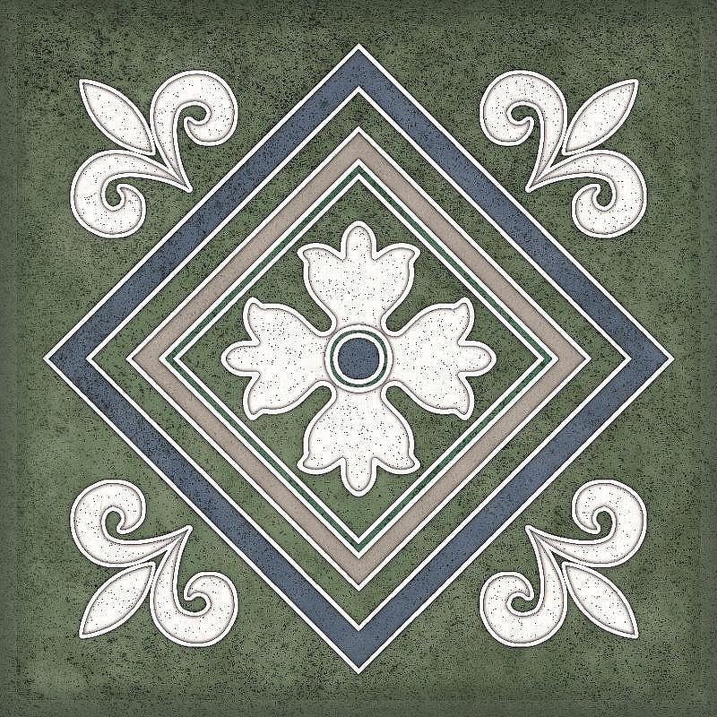 Керамическая плитка Керлайф Smalto Decor 2 Verde 924214 15x15 см