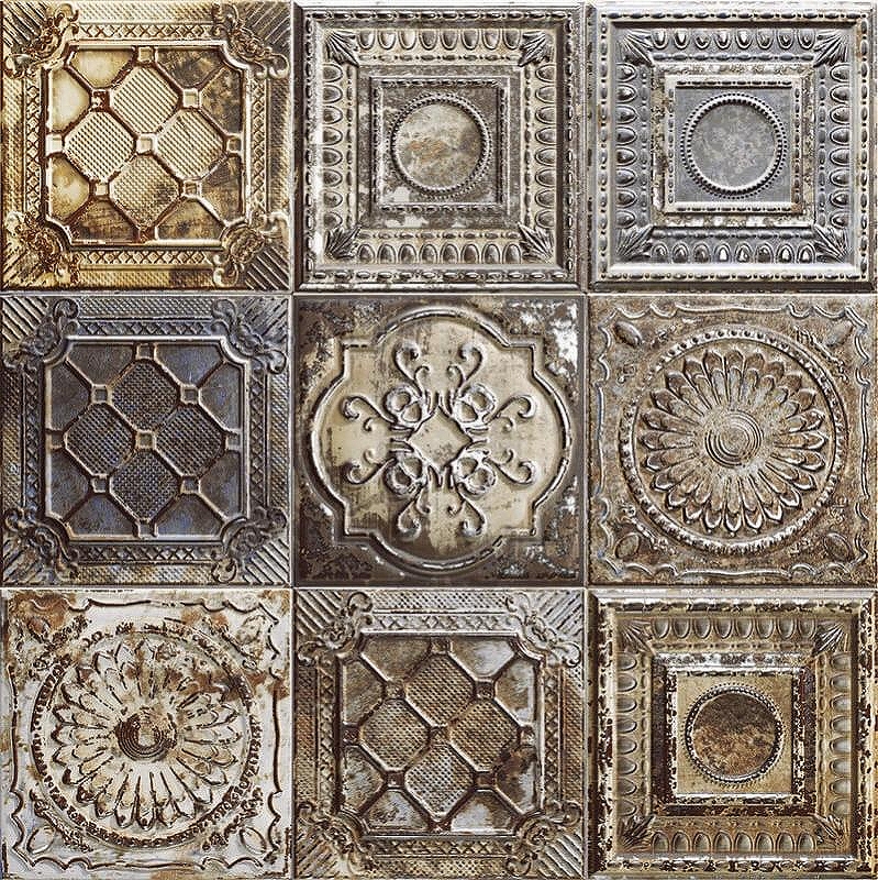 Керамическая плитка Mainzu Tin-Tile Rusty Mix настенная 20х20 см