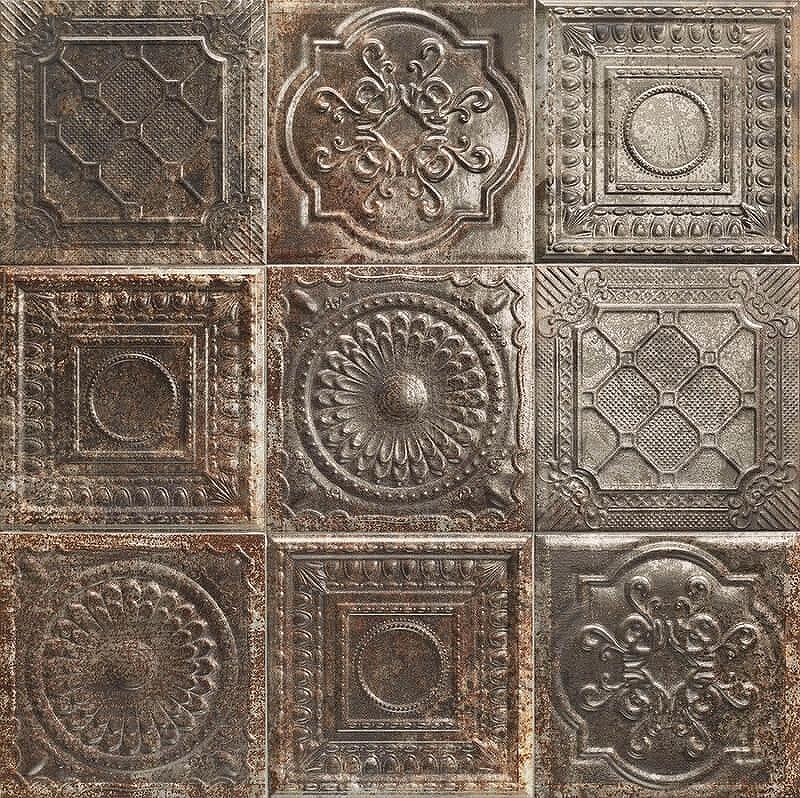 Керамическая плитка Mainzu Tin-Tile Rusty Nero настенная 20х20 см