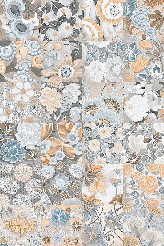 Керамическая плитка Vives Ceramica Vodevil Flore Gris напольная 20х20 см