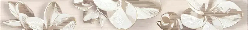 Керамический бордюр Azori Amati Plumeria Beige 584191004 6,2х50,5 см