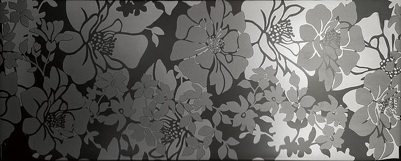Керамический декор Cedam Lustri Flower Nero Lucido DFN.041 20х50 см