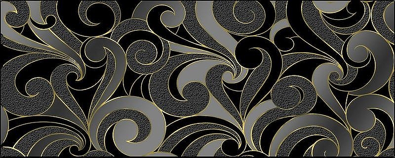Керамический декор Cedam Lustri Ricciolo Nero DRICC.NERO 20х50 см