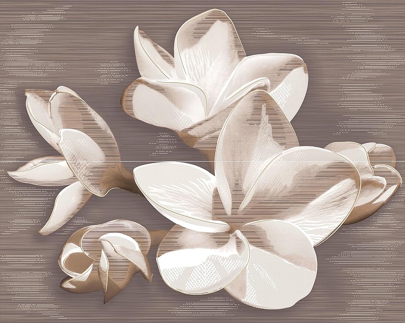 Керамическое панно Azori Amati Plumeria Alba (из 2-х плиток) 584192003 40,2х50,5 см
