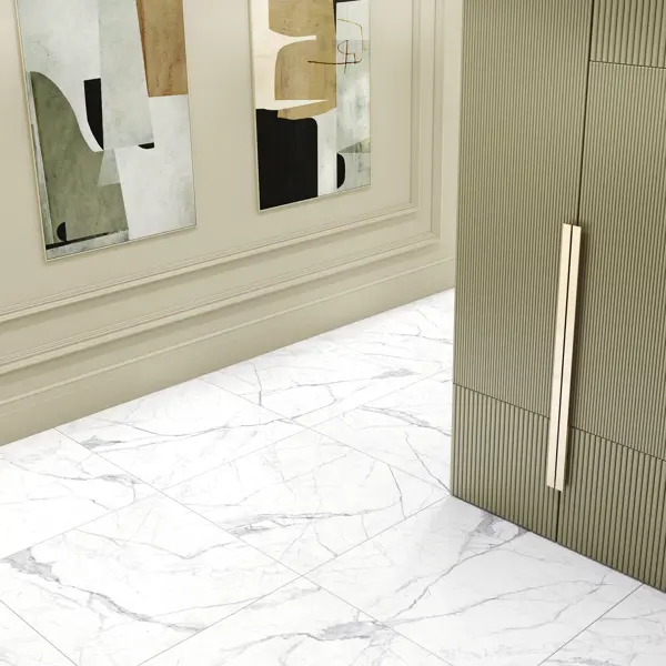 Керамогранит Alma Ceramica Laurent 60x60x0.9 см 1.8 м² матовый цвет бело-серый