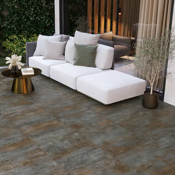 Керамогранит Alma Ceramica Oxide 60x60 см 1.8 м² матовый цвет бирюзово-коричневый