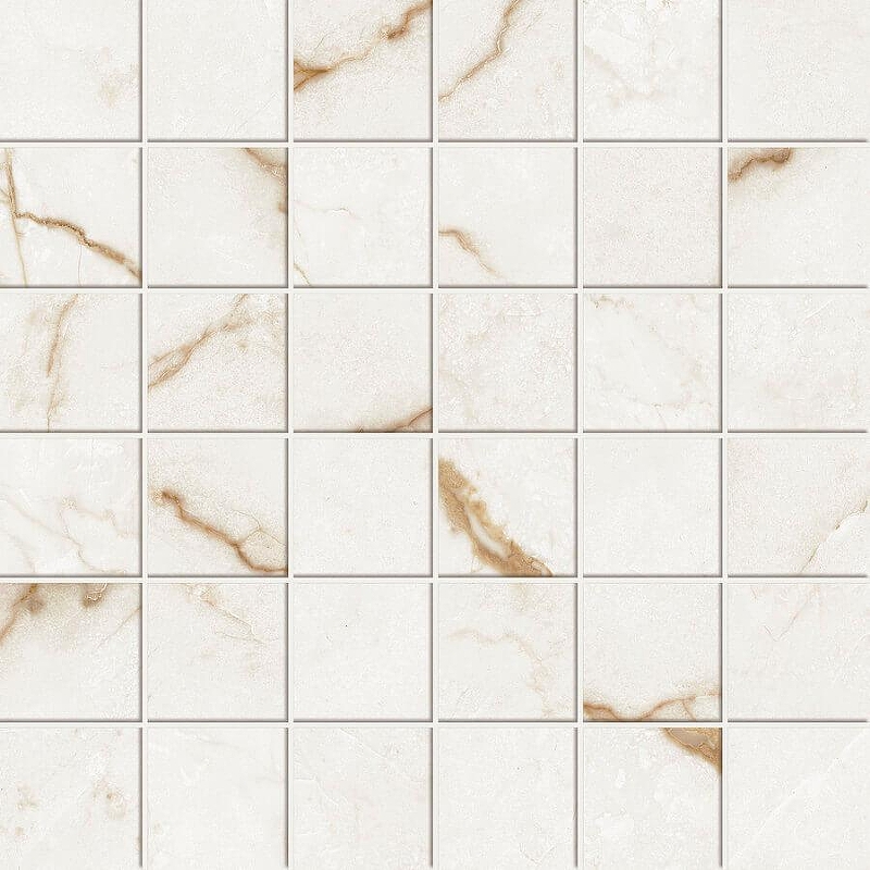 Керамогранит Atlas Concorde Russia Forte dei Marmi Quark Sahara Blanc Mosaic Lapp Rett 610110001183 30х30 см