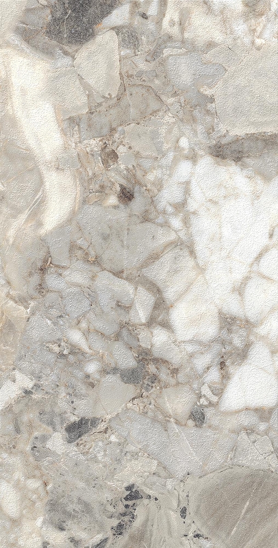 Керамогранит Creanza Aragonite White SH1001-G белый с серым матовый с 3D-глазурью 60х120 см