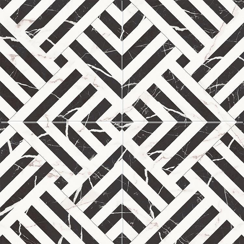 Керамогранит Etili Seramik APOLLON Charcoal Black Pre-cut Черный Матовый 45x45 см
