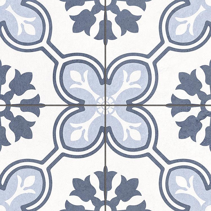Керамогранит Etili Seramik CHATEAU Blue Pre-cut Матовый 45x45 см