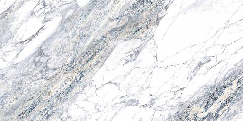 Керамогранит Infinity Ceramica OMICRON Multy Glossy Silver Line Белый Полированный c карвинг эффектом 60x120 см