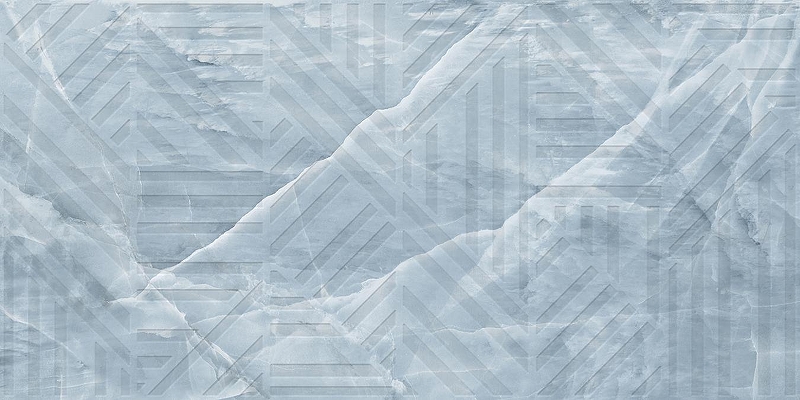 Керамогранит Infinity Ceramica OPAL Decor Mint Blue Lush Plus Голубой Карвинг 60x120 см