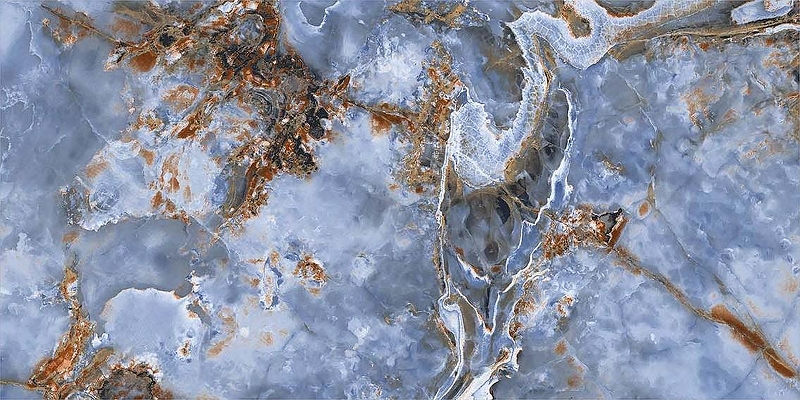 Керамогранит ITC Ceramic AGYARO Blue Sugar Синий Лаппатированный 60x120 см