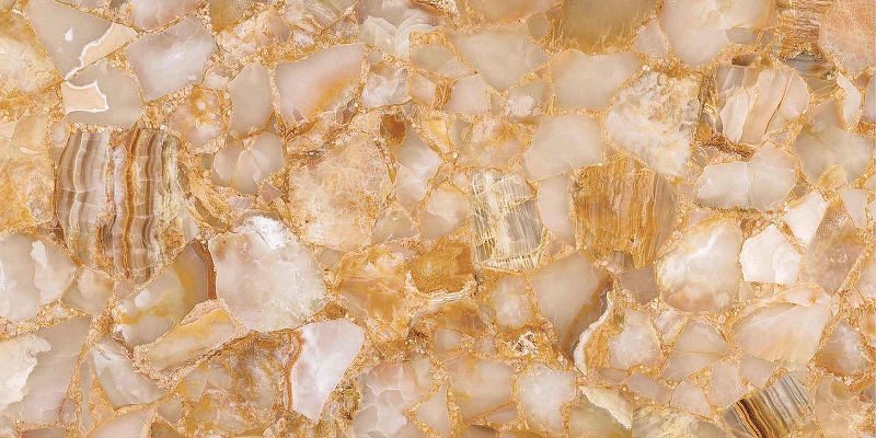 Керамогранит ITC Ceramic JADE Terrazo High Glossy Желтый Полированный 60x120 см