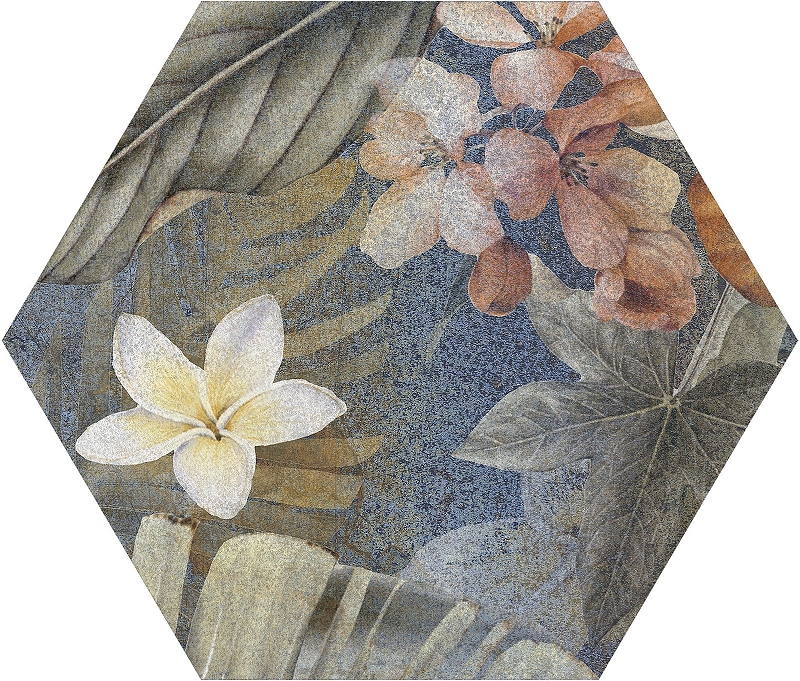 Керамогранит ITT Ceramic HIBISCUS Blue Matt Hexa Матовый 23,2x26,7 см