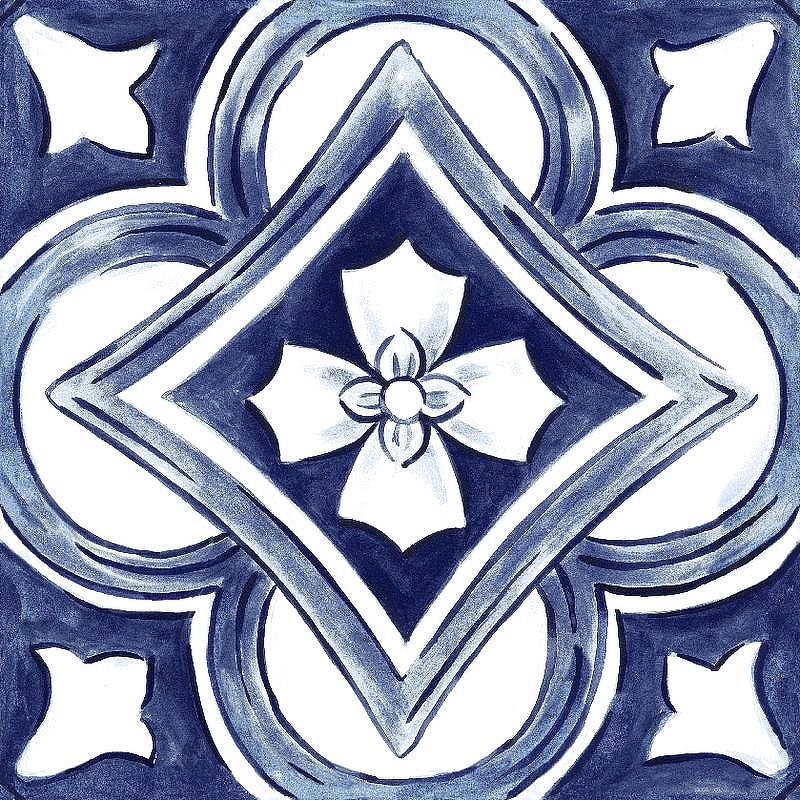Керамогранит Marazzi Ragno Amuri Decoro Maiolica Tappeto 1 Glossy RT RC8G 20х20 см