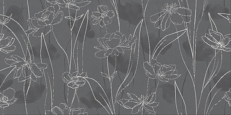 Керамогранит Meissen Floresta цветы серый 17552 60х120 см