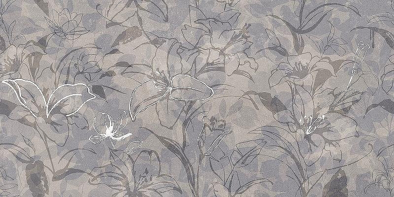 Керамогранит Meissen Floresta цветы синий 17551 60х120 см
