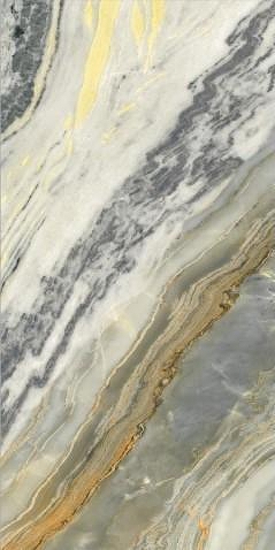 Керамогранит Realistik Sandstorm Rainbow Crystal QJE612P3745M Серый Полированный 60x120 см