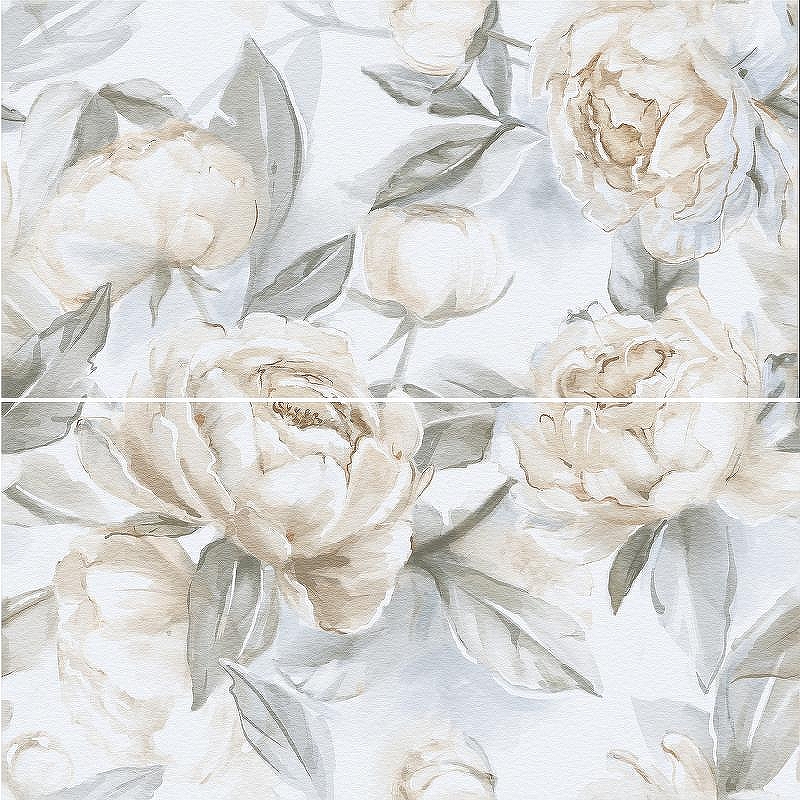 Керамогранит Staro Slim Decors Elite Peonies Decor A+B Matt (2 шт в компл) 60х120 см