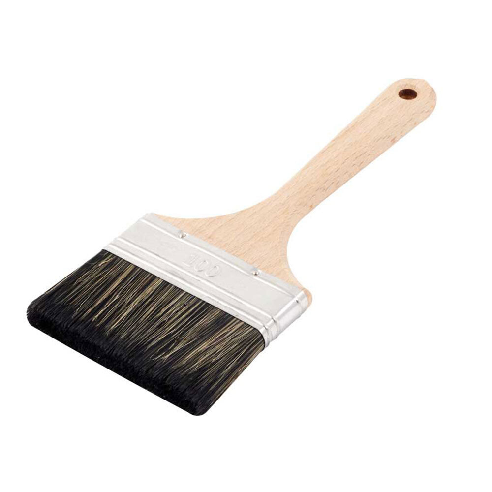 Кисть плоская смешанная щетина деревянная ручка Wenzo Wood 100х14 мм для антисептиков