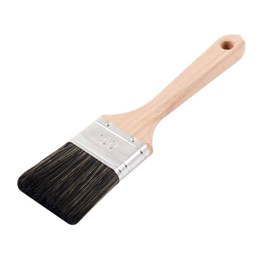 Кисть плоская смешанная щетина деревянная ручка Wenzo Wood 50х14 мм для антисептиков