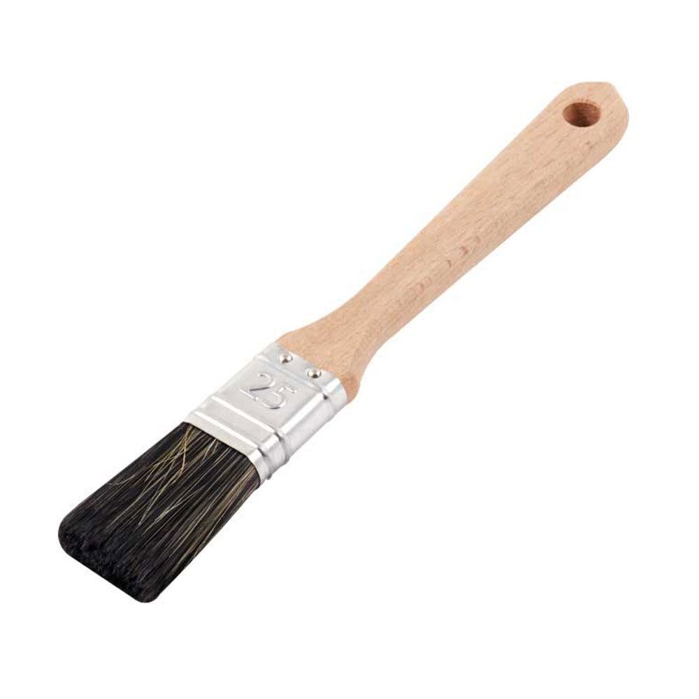Кисть плоская смешанная щетина деревянная ручка Wenzo Wood 25х12 мм для антисептиков