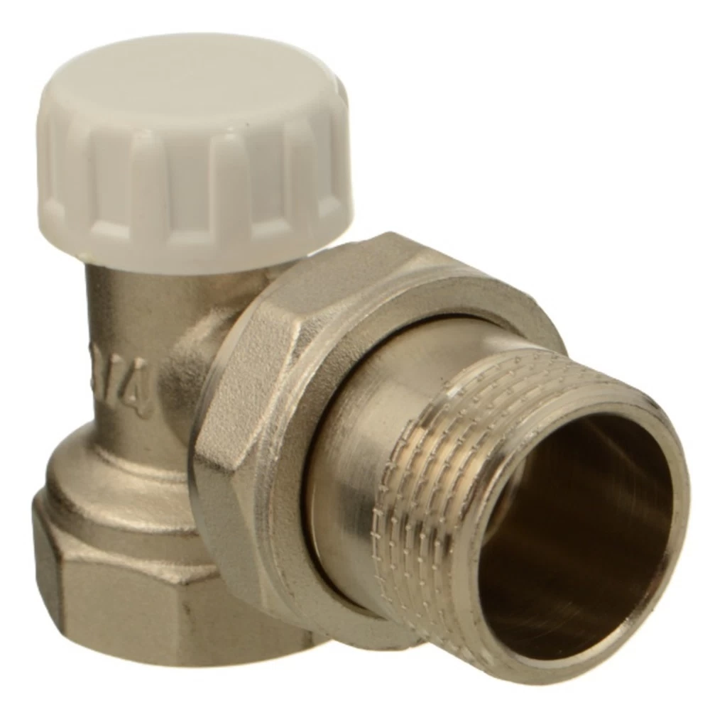 Клапан запорный угловой Terma 3/4 НР(ш) х 3/4 ВР(г) для радиатора (26243)