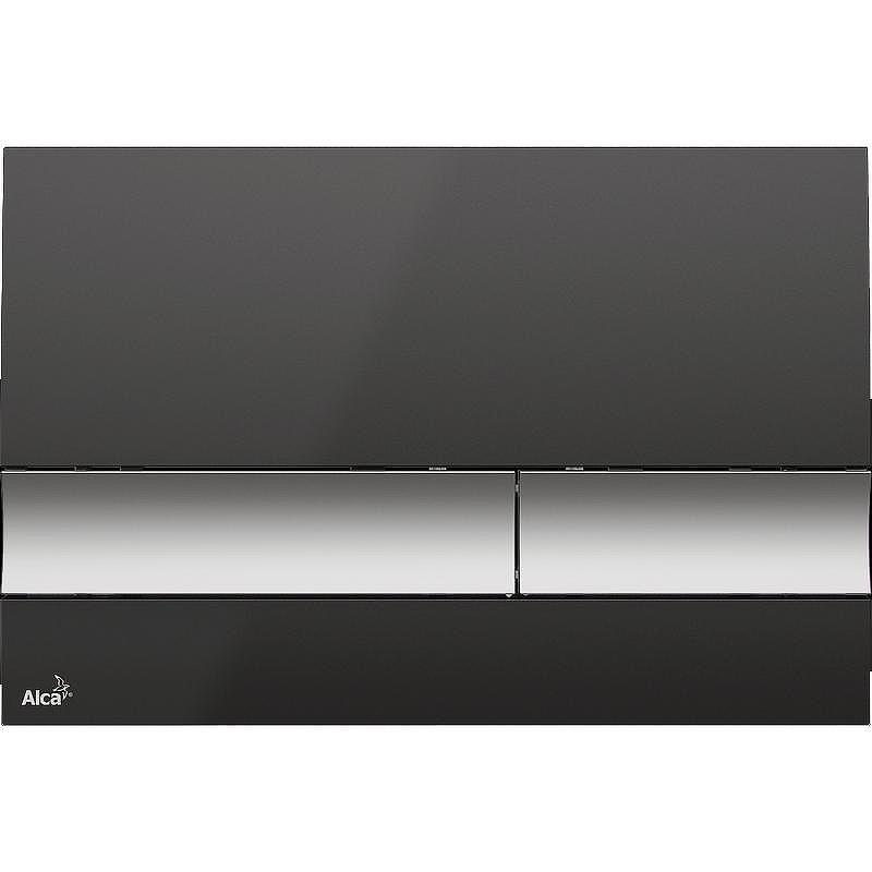 Клавиша смыва Alcaplast Basic M1728-2 Черная Матовый хром