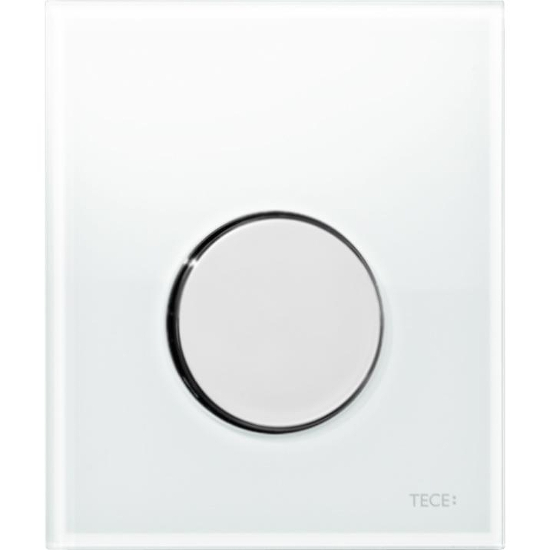Клавиша смыва Tece Loop Urinal Glass 9242660 для писсуара Белая Хром глянцевый