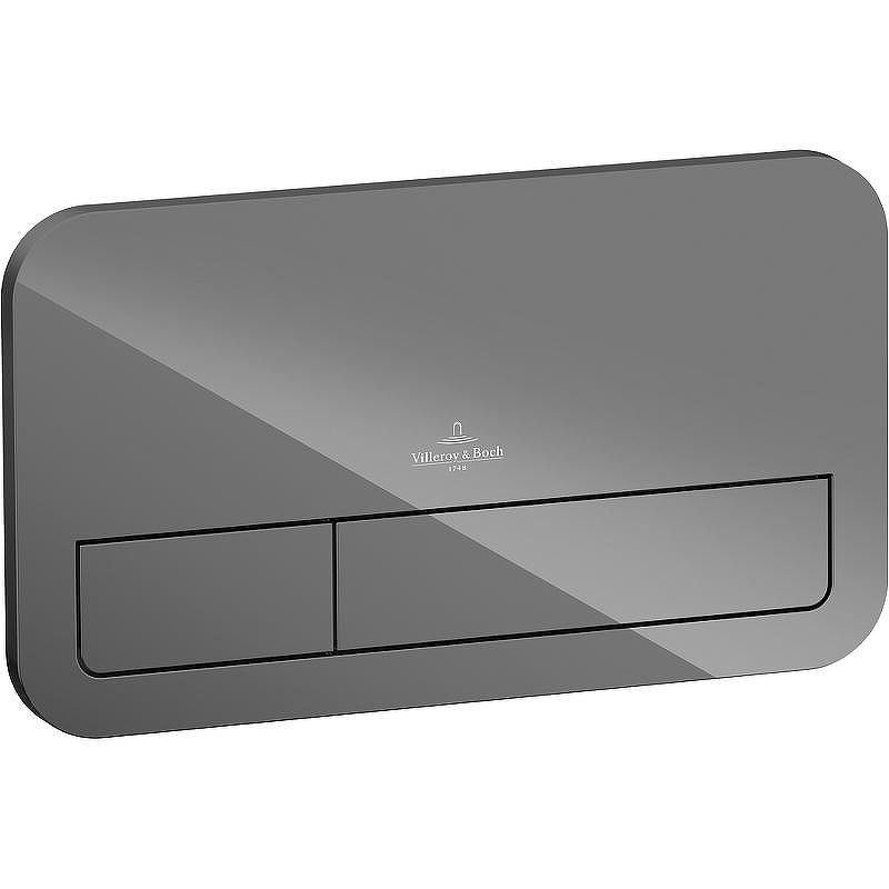 Клавиша смыва Villeroy&Boch ViConnect 922400RA Серая глянцевая стекло