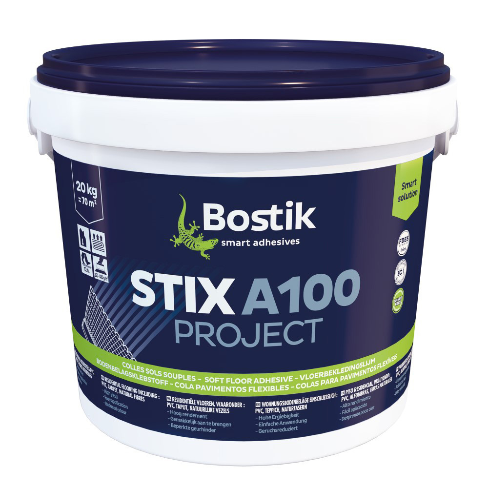 Клей акриловый для напольных ПВХ покрытий Bostik Stix A100 Project 20 кг