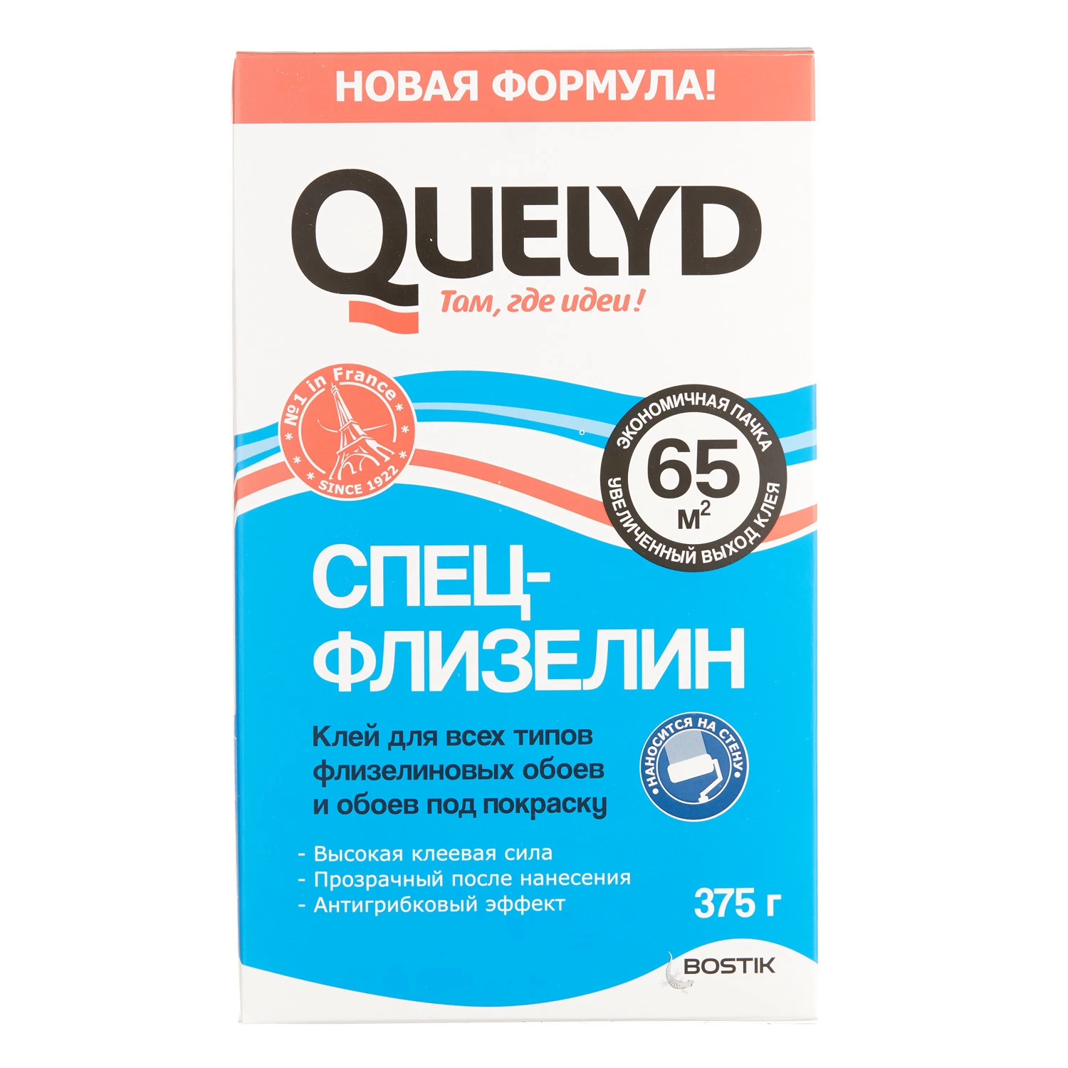 Клей для флизелиновых обоев Quelyd Спец-флизелин 65 кв.м 375 г
