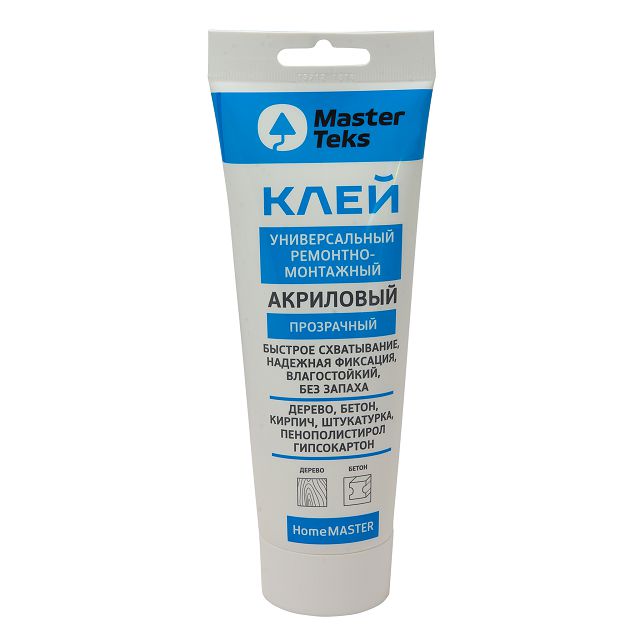 клей монтажный MASTERTEKS акриловый 250г прозрачный, туба, арт.9752928