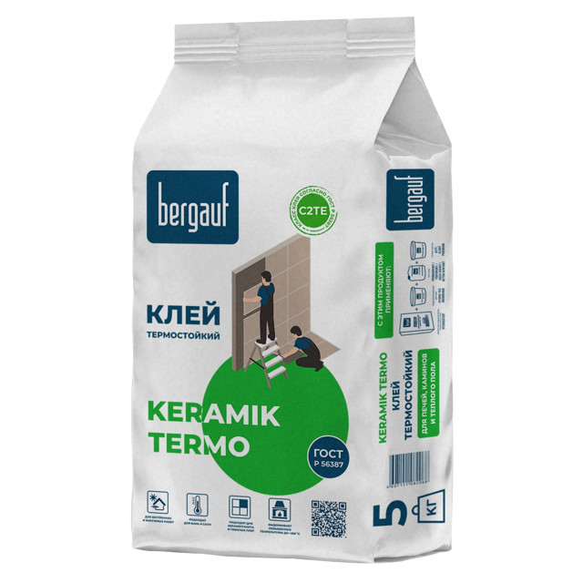 клей плиточный BERGAUF Keramik Termo термостойкий 5кг
