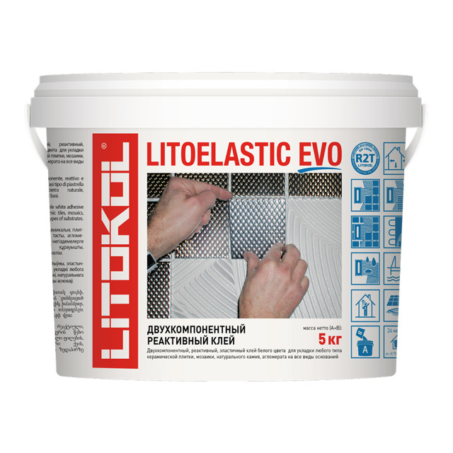 клей плиточный LITOKOL Литоэластик Эво/Litoelastic Evo белый двухкомп. 5кг
