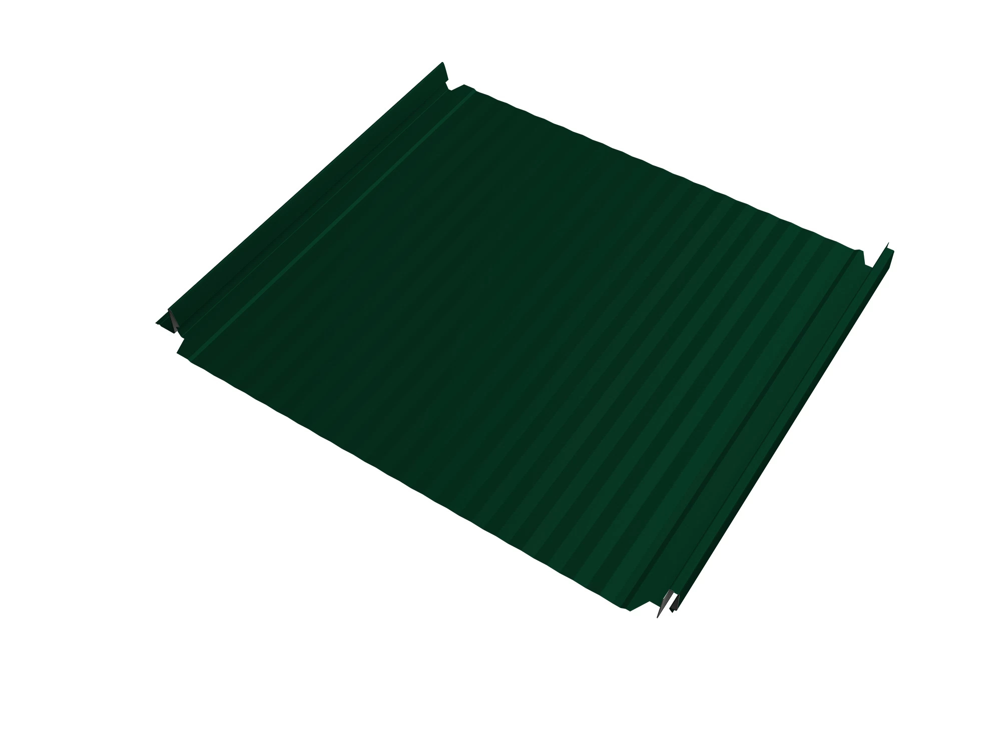 Кликфальц 0,45 мм Grand Line Double Pro Gofr с пленкой на замках зеленый RAL 6005 drap TX