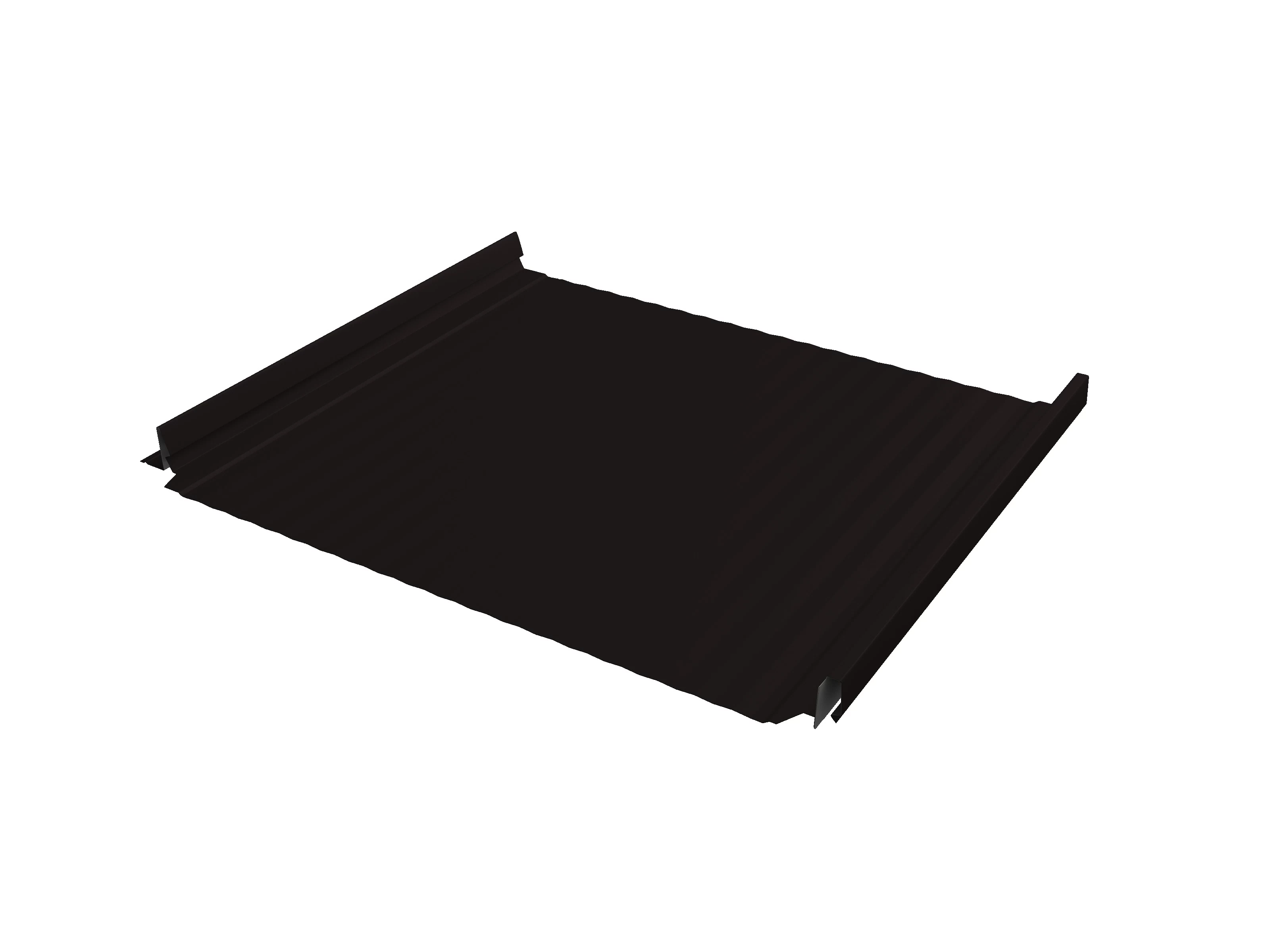 Кликфальц 0,45 мм Grand Line Pro Gofr с пленкой на замках черный RAL 9005 drap TX