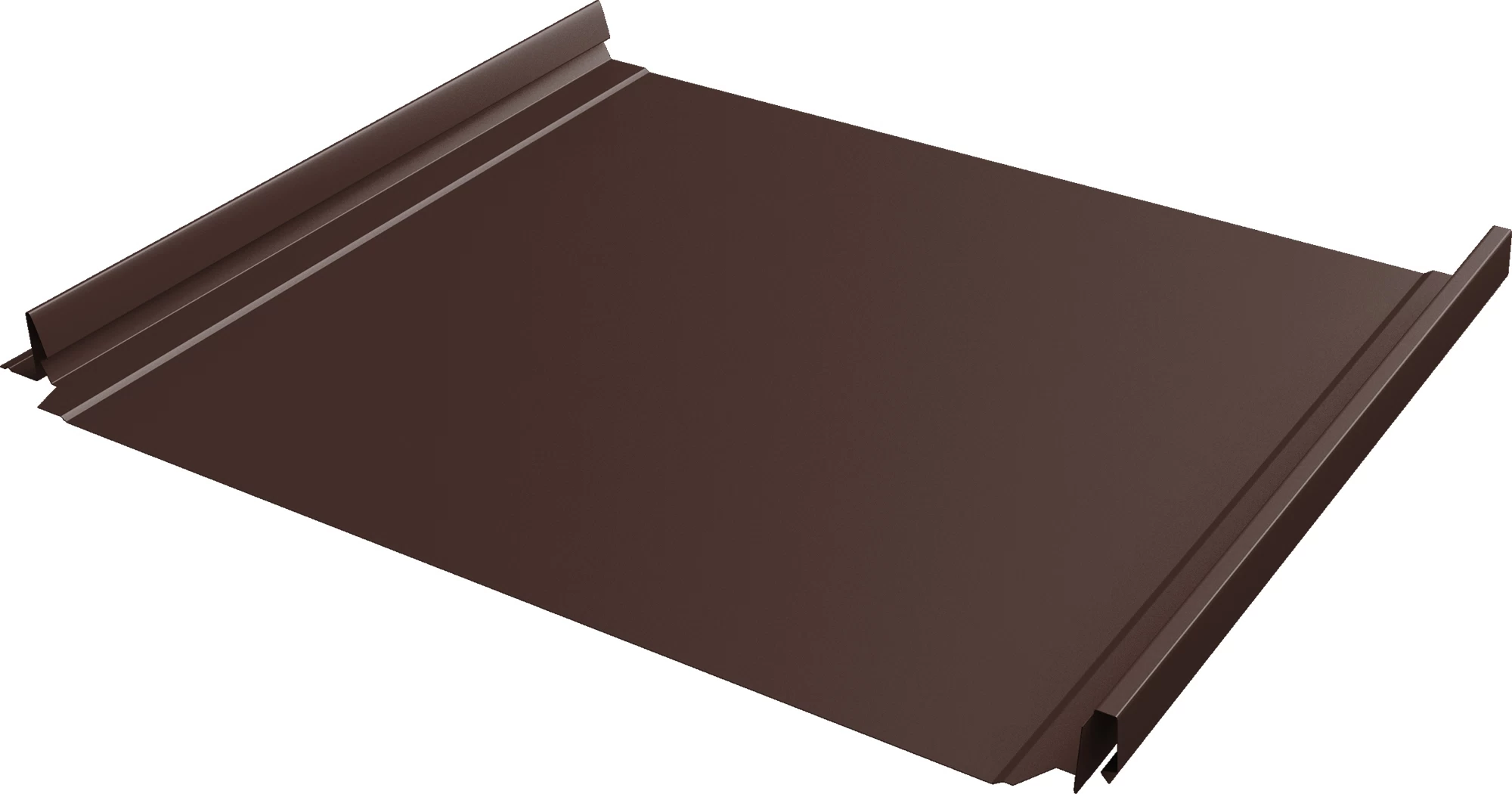 Кликфальц 0,45 мм Grand Line Pro с пленкой на замках коричневый RAL 8017 drap TwinColor