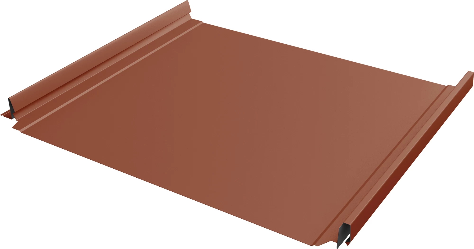 Кликфальц 0,45 мм Grand Line Pro с пленкой на замках терракота RAL 8004 drap TX